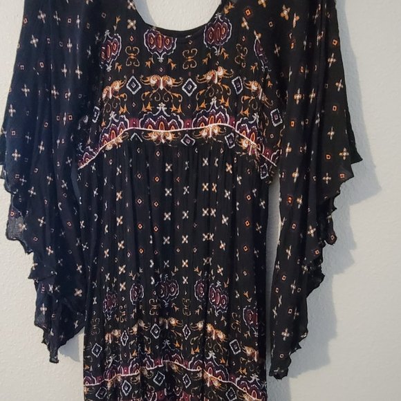 WOMENS GYPSY DRESS-BLACK - Picture 5 of 7